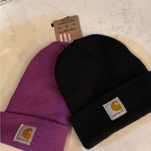 Carhartt Kids Toddler Beanie Duo - Black and Purple selling as a set